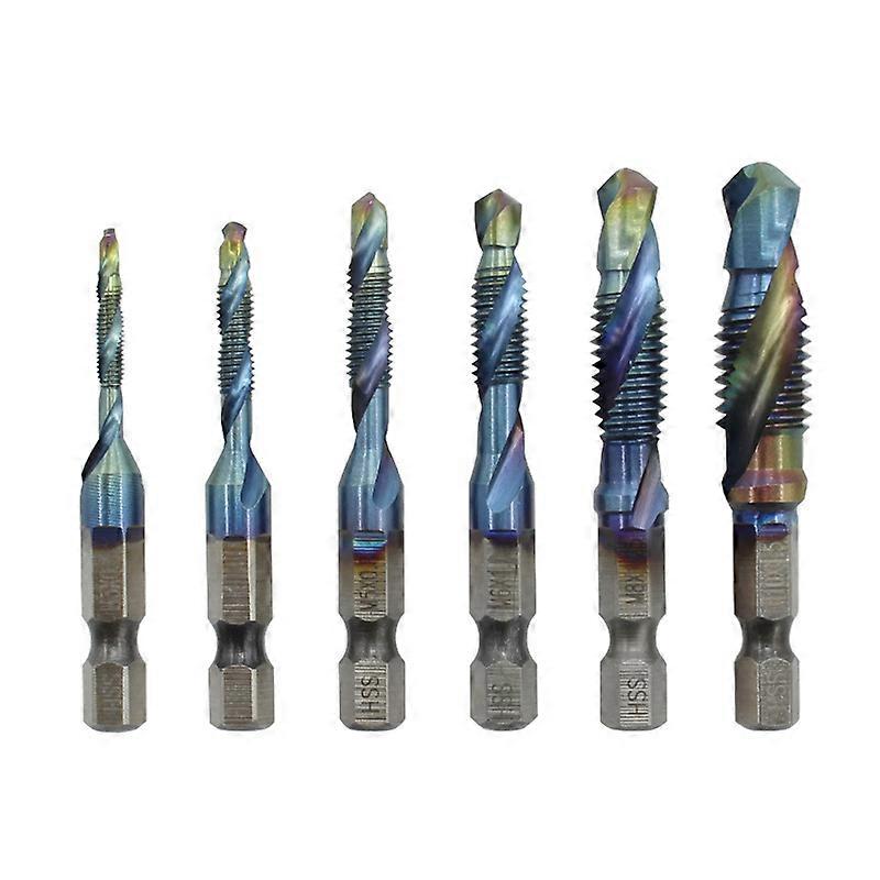 Set of 6 Metric Hex Taps Angled M3 M4 M5 M6 M8 M10 Hand Tools for Soft Metal, Aluminum Plate, Iron, etc.