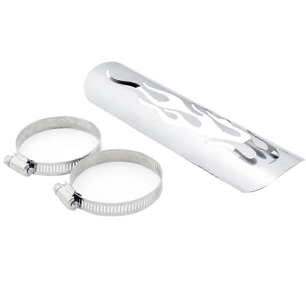 Osłona termiczna motocykla, prosta osłona termiczna rury wydechowej, srebrna