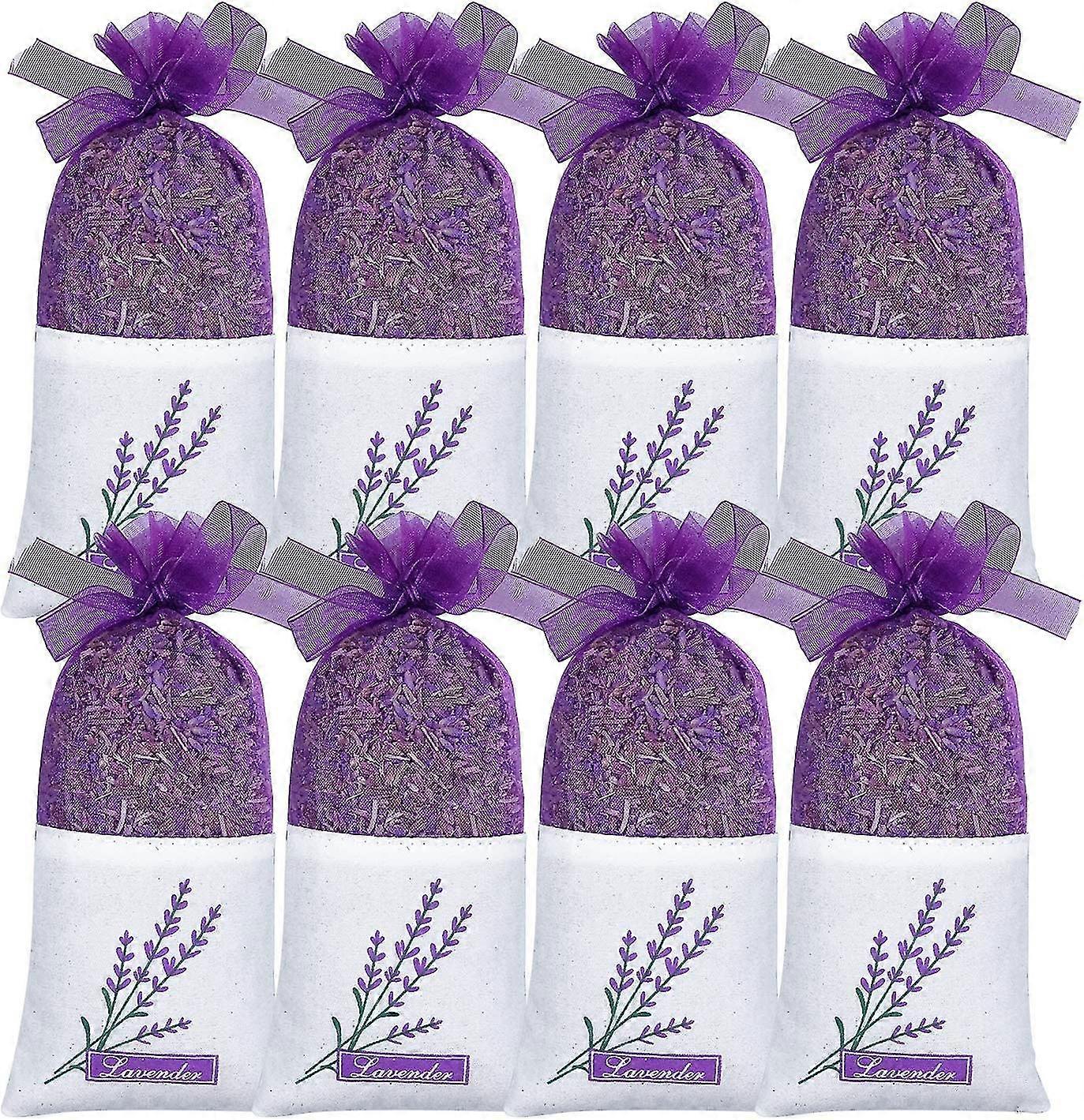 ラベンダーサシェ、乾燥ラベンダーサシェ8クローゼット、引き出し、ジムバッグ、車、リネンクローゼット、ワードローブ用パック