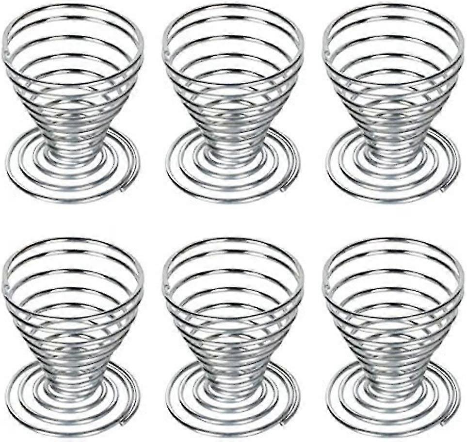 6 Pack Spring Wire Tray Boiled Egg Cup Holder Storage