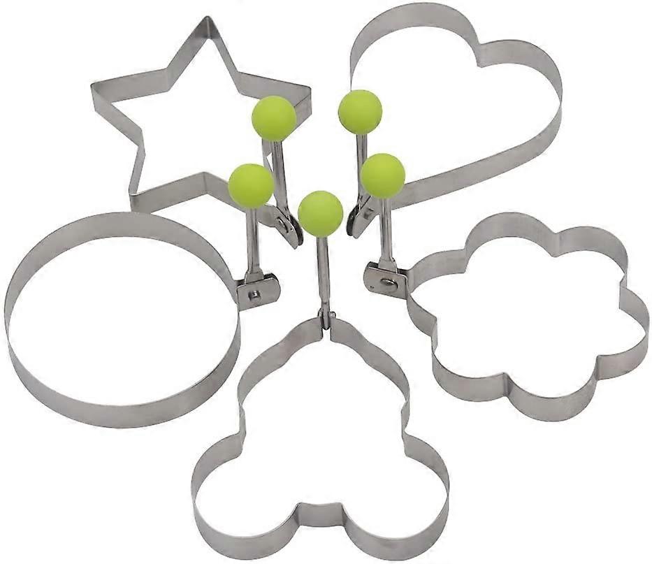 Fried Egg Mold Set - Non-Stick Pancake Maker with Handle (Set of 5)
