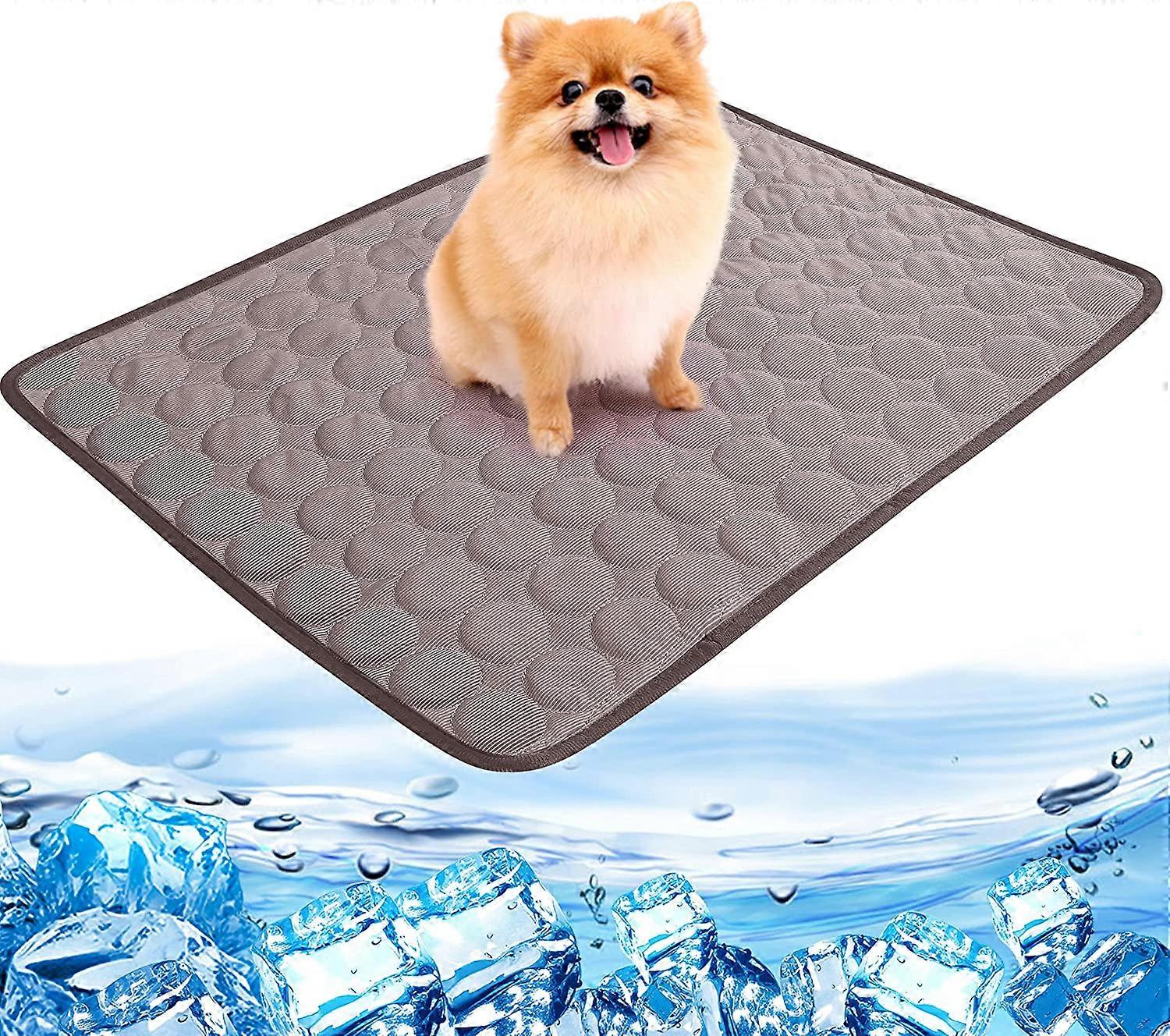 Cooling Mat Dog Cooling Mat Dog Cooling Pad Cat Cold Mat Blanket Dog Cold Basket Mat for XXL Dogs for Summer in Multifunctional Material (Brown, XL)