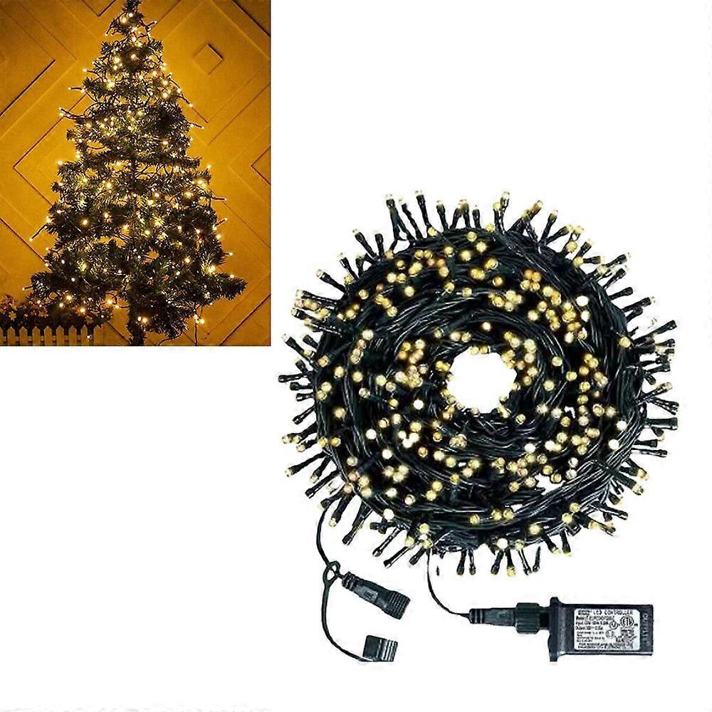 108Ft 300LED Warm White String Lights Indoor/Outdoor, Waterproof 8 Modes Christmas Lights, Green Wire Tree Lights for Party Wedding Garden Xmas Decora