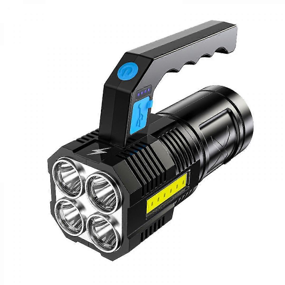 Led Portable Searchlight Patrol Usb Charging Display Cob Side Light Outdoor Multi-function Bright Flashlight