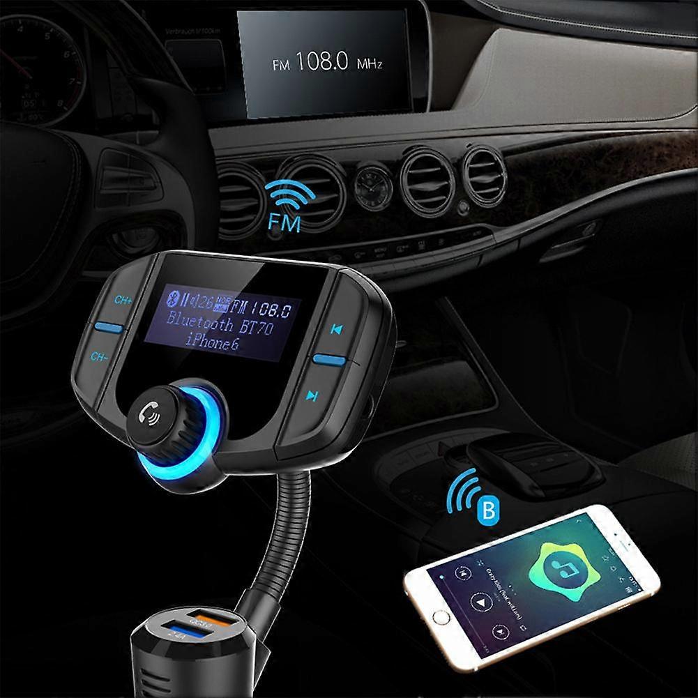 Large Screen Bluetooth-compatible Handsfree MP3 Audio Music Player Dual USB Car Cigarette Lighter Adapter Car Kit Dropshipping