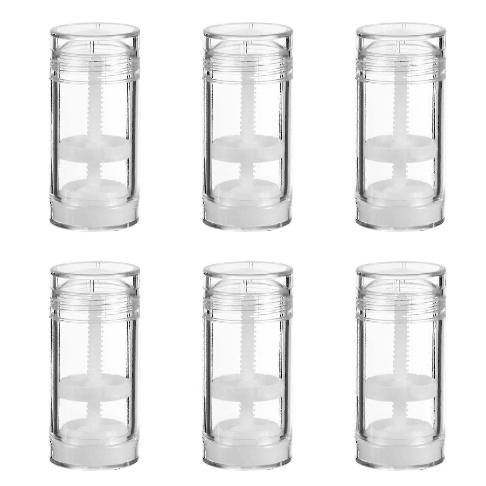 6pcs 50ml Empty Deodorant Containers Plastic Twist-up Refillable Storage Bottles
