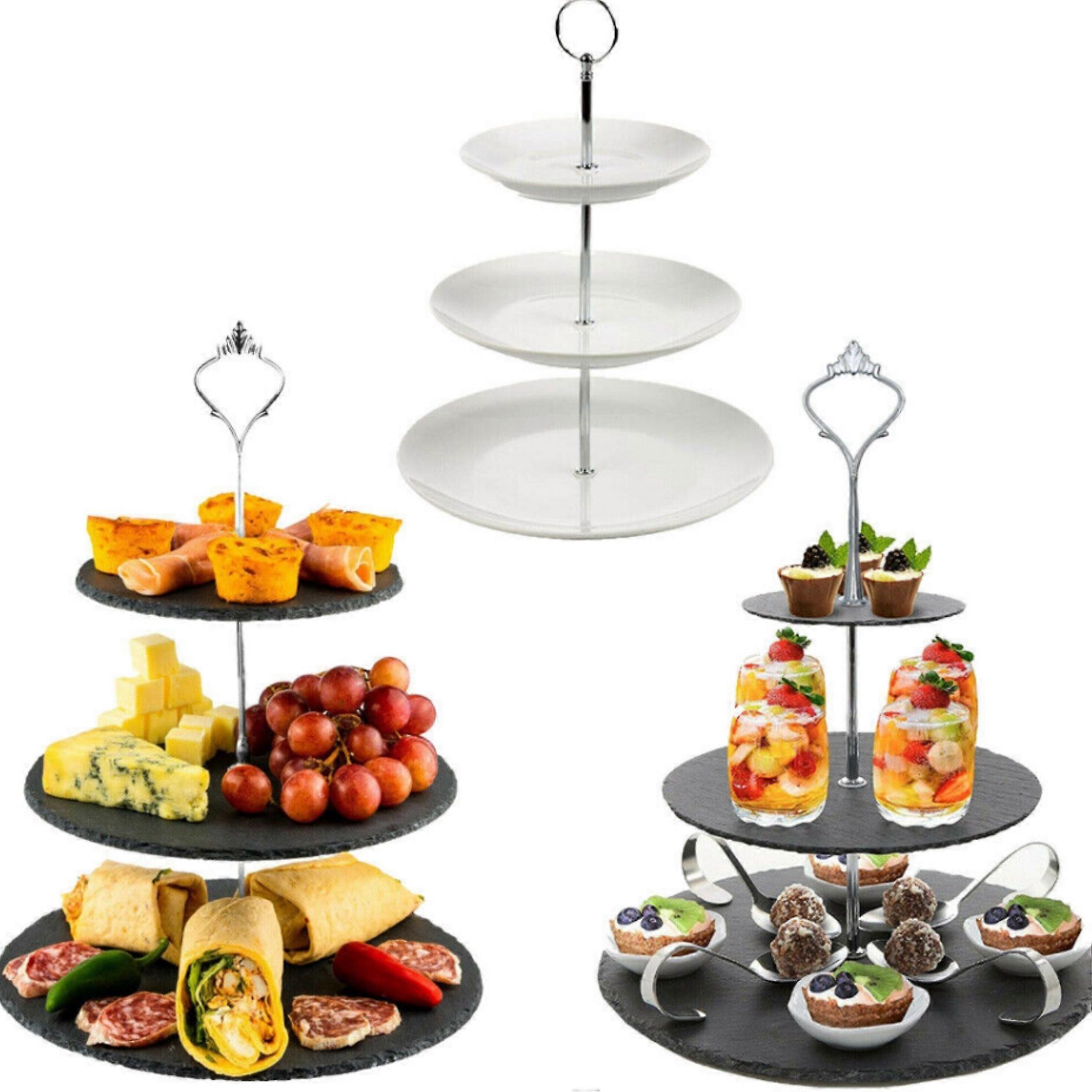 3 TIER CERAMIC CAKE STAND TEA CUPCAKE PARTY WEDDING DISPLAY TABLEWARE HOLDER