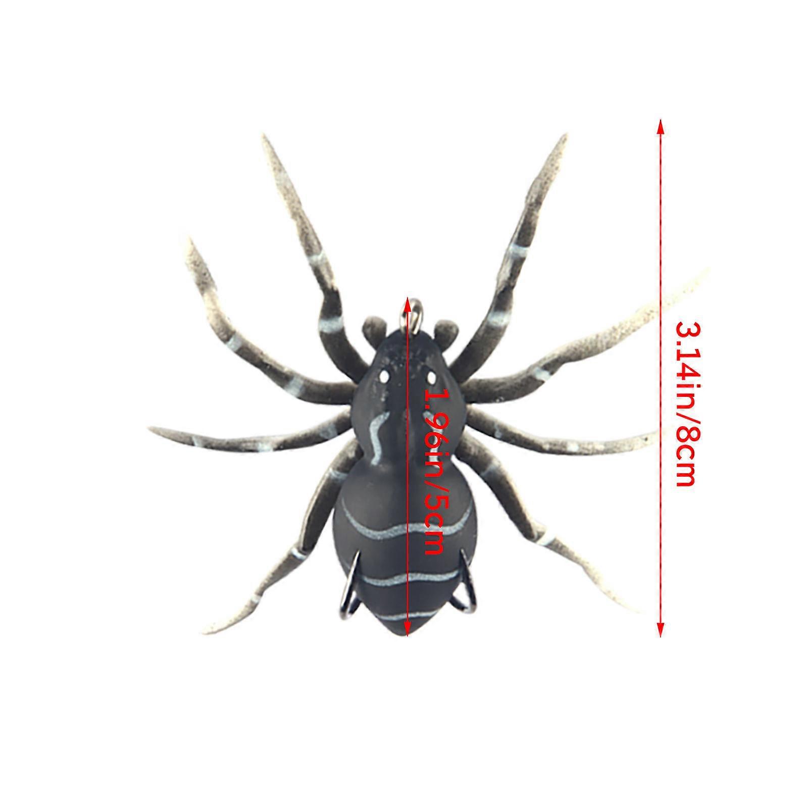 Schwarze künstliche Angelköder, Spinnenschwimmen Köder für Salzwasser, Angelköder Kit