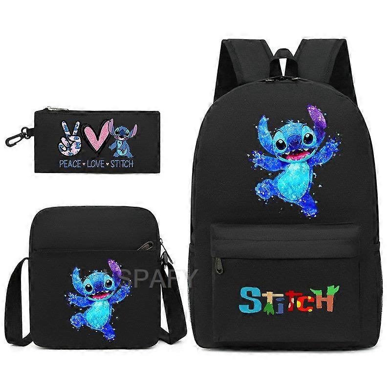 3pcs Sets Canvas Schoolbags Lilo and Stitch Girls Women Backpacks Laptop Backpack For Boys School Bags Travel Bagpack Mochila