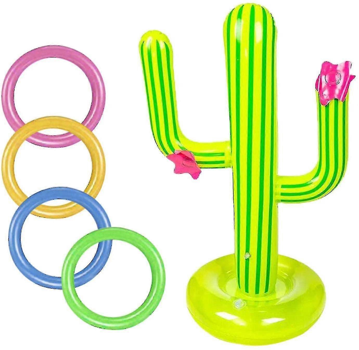 5 Pcs Inflatable Cactus Ring Throwing Game Set For Birthday Party