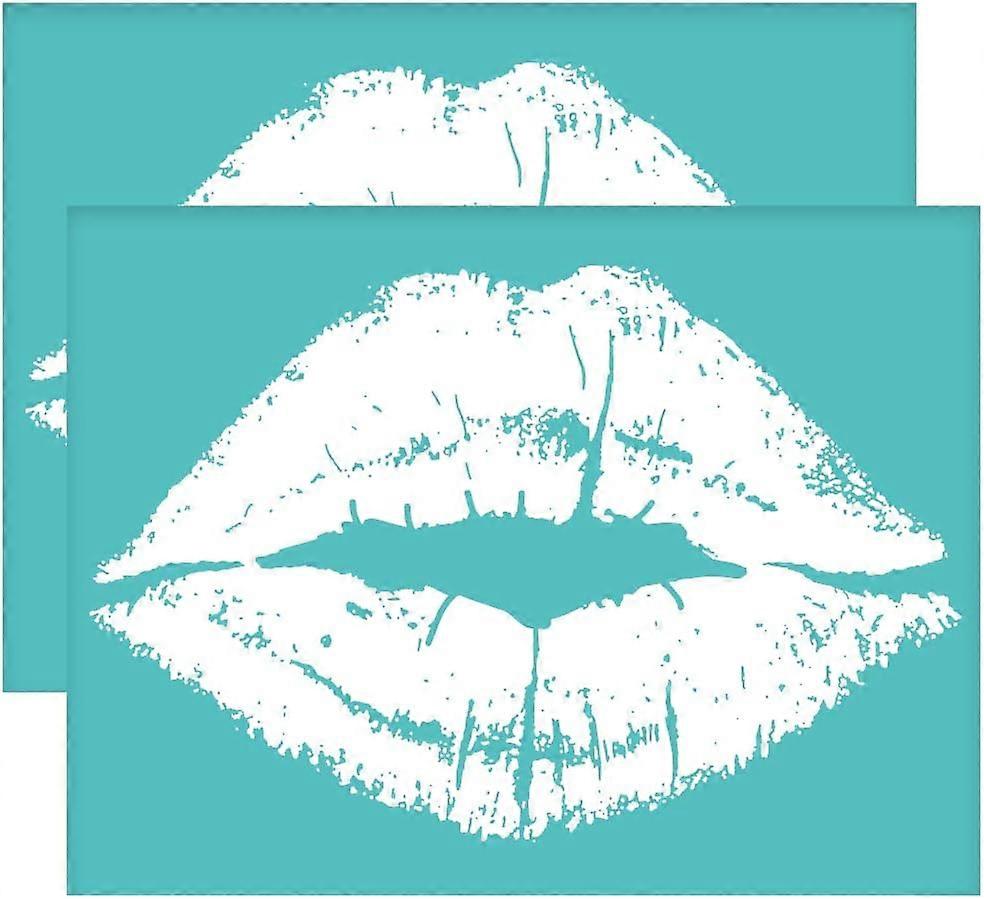 2pcs 8.6x11 Inch Silk Screen Printing Stencils Self-Adhesive Lip Stencils Character Theme Silkscreen Stencils Reusable Mesh Transfer Stencil for Paint