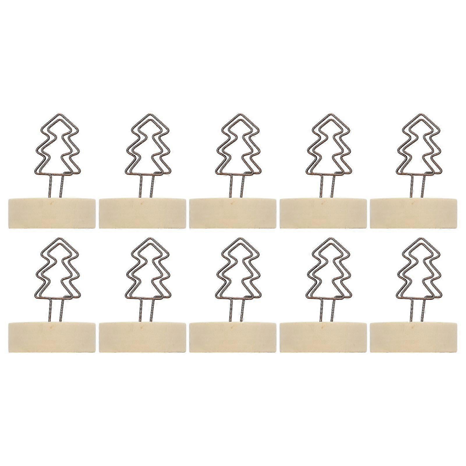 Retro Tree Shape Table Card Holder 10Pcs | Cute Design for Business Cards & Photos | Home Office Decoration