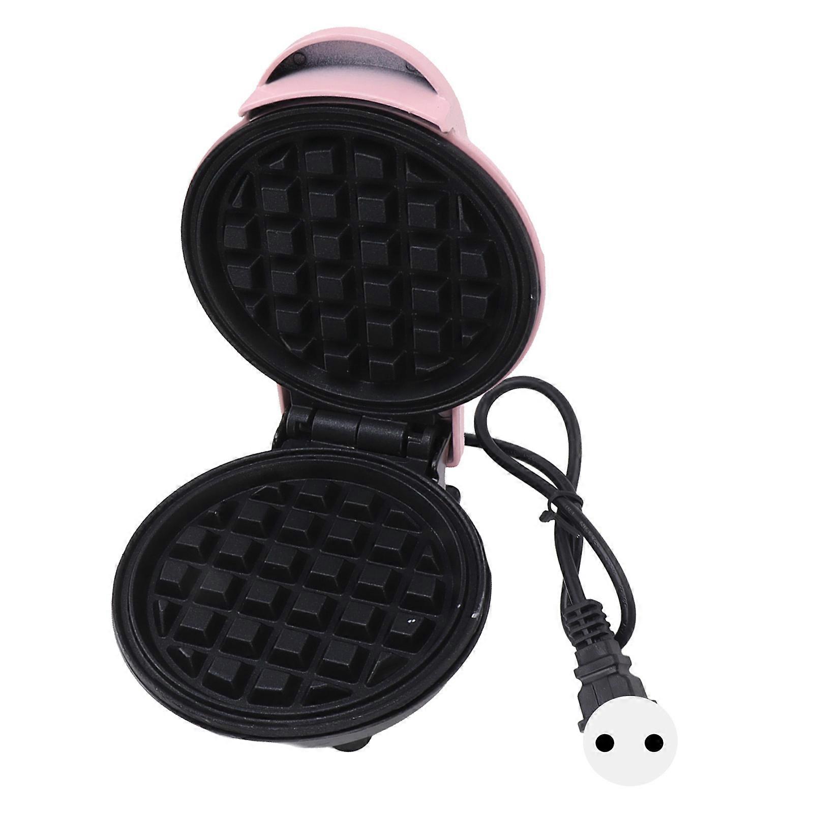 Mini Waffle Maker Stick Proof Double Sided Round Multifunctional Breakfast Machine for Toast Sandwich EU Plug 220V Pink