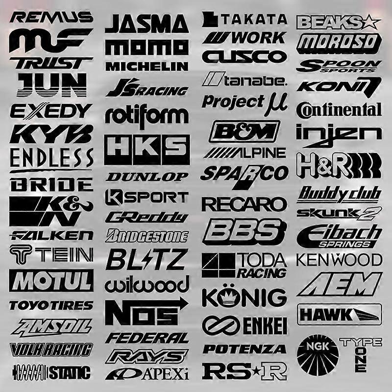 Random 15pcs Racing Sponsor Stickers and Decals for JDM EDM Race Turbo Drift Set Reflective Car Waterproof Vinyl Decal -61Styles