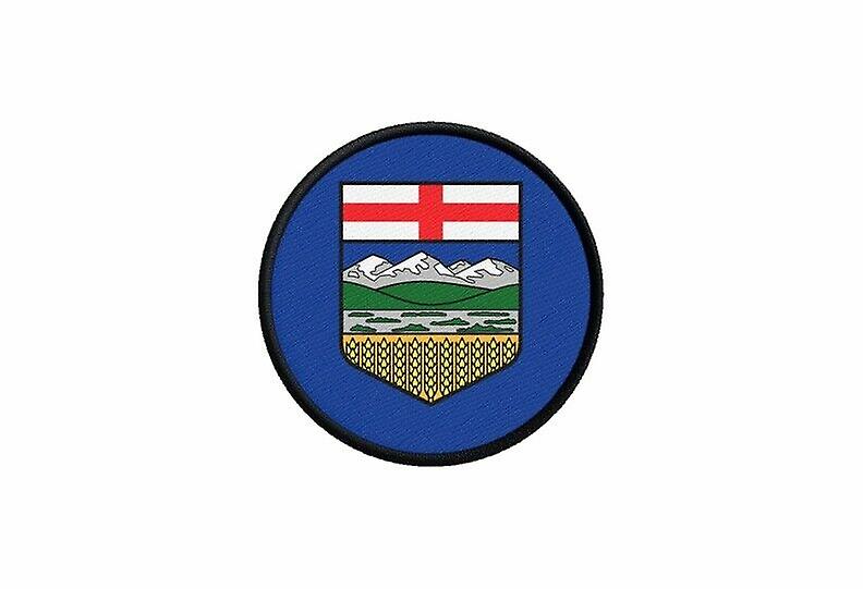 Patch ecusson flag canada alberta prints thermosticker round round