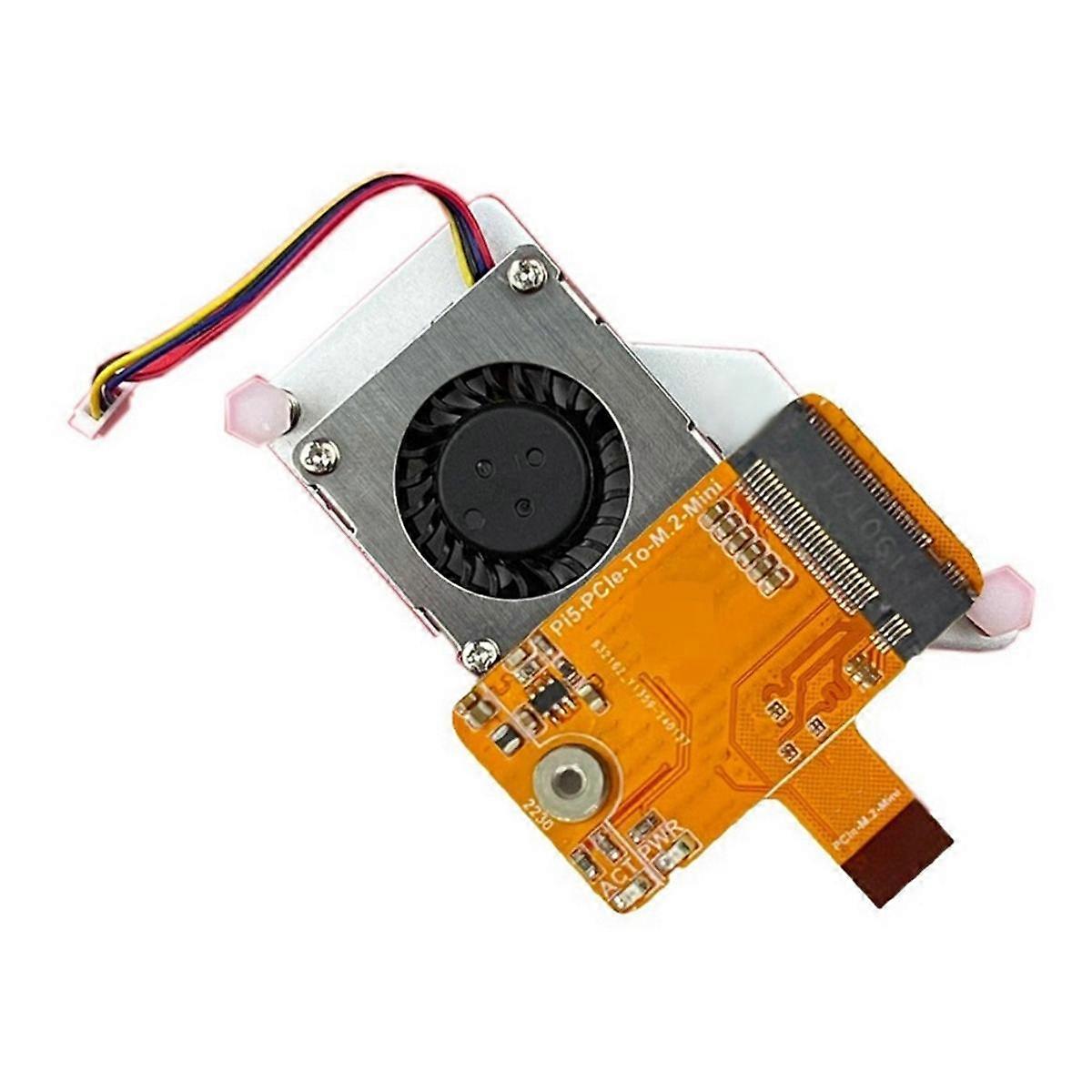 PCIe to M.2 NVMe SSD Mini Board Integrated-FPC & Differential Matching Design Pi5-PCIe-2230 for 5, with Fan