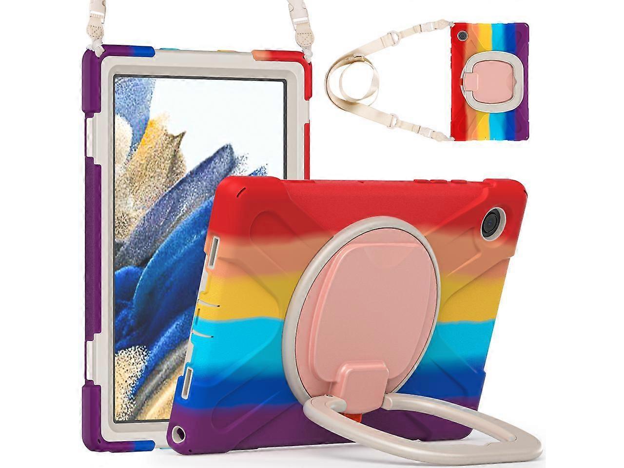 Case for Samsung Galaxy Tab A8 10.5 inch 2022 (SM-X200 / SM-X205 / SM-X207) with [360 Degree Rotatable Stand & Hand Strap] Pen Holder Shoulder Strap f