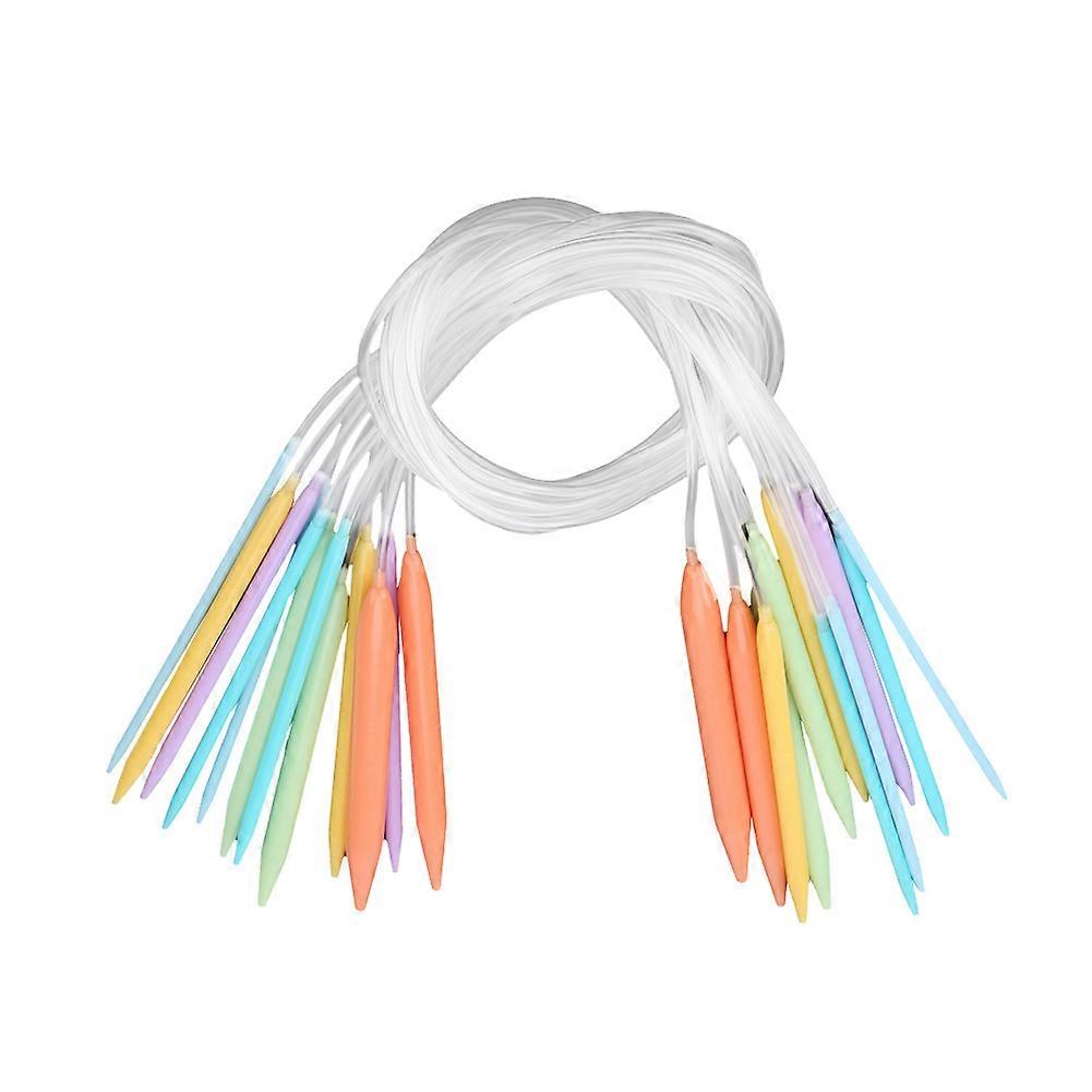 Multicolor Plastic Circular Tube Knitting Needles Kit Sweater Needle Set 12 PCS