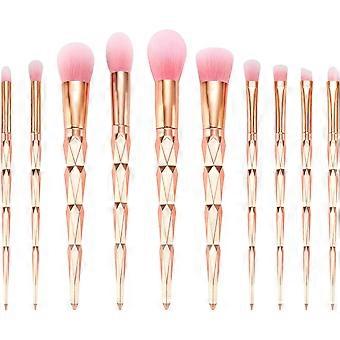 Make-up borstels, 10 stuks gouden make-up borstel set foundation poeder blush mengen oogschaduw borstels sets
