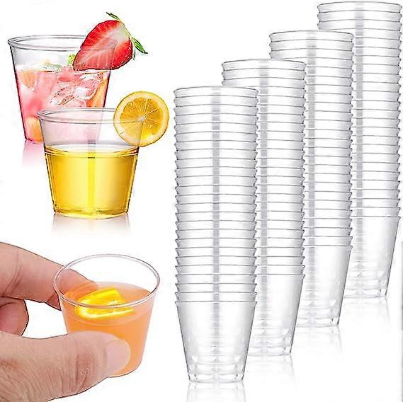 100 Pack Plastic Shot Glasses 30ml, Reusable Party Drinking Cups