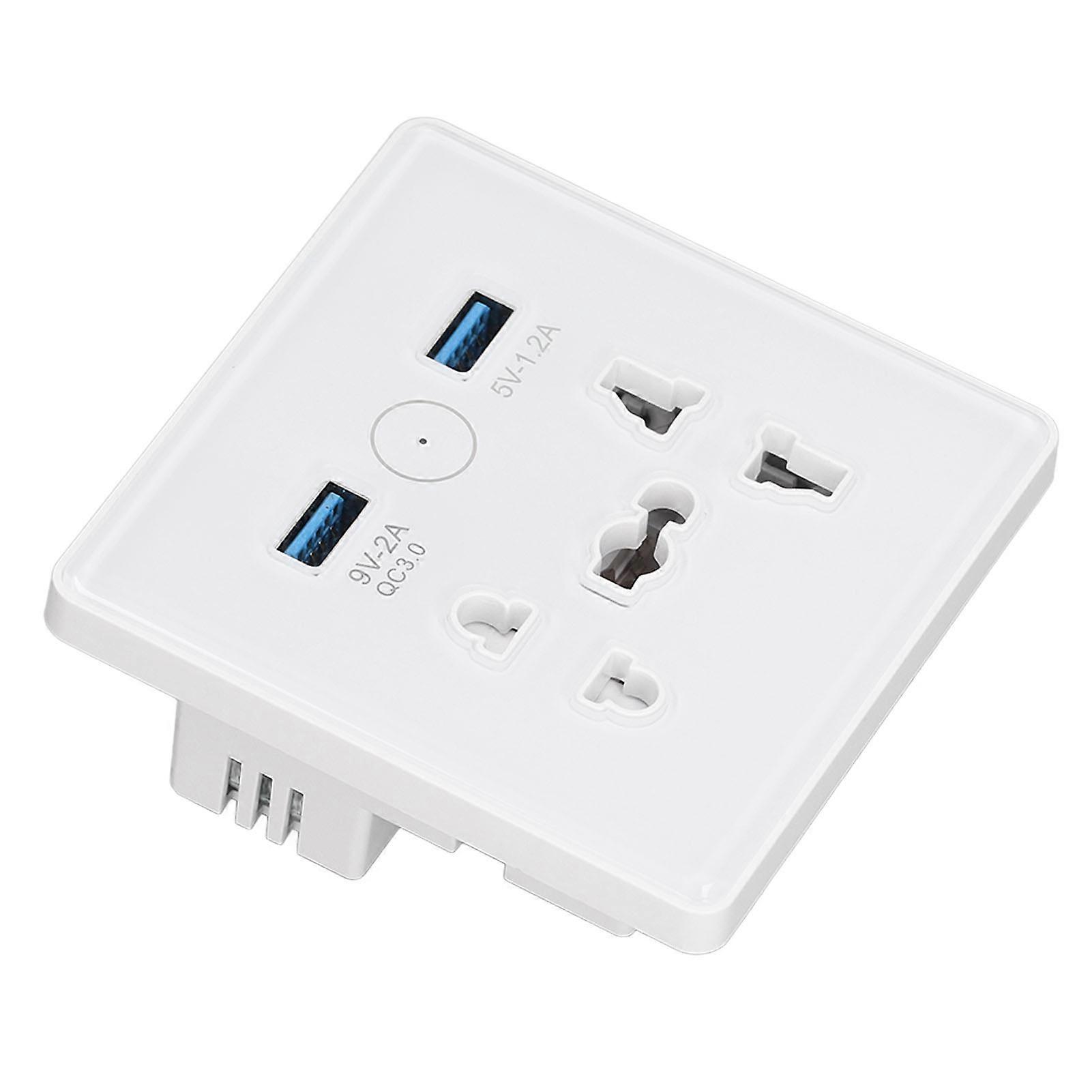 Smart Wall Outlet with USB Fast Charging, Timing, APP Remote Control, Voice Control - AC100-240V