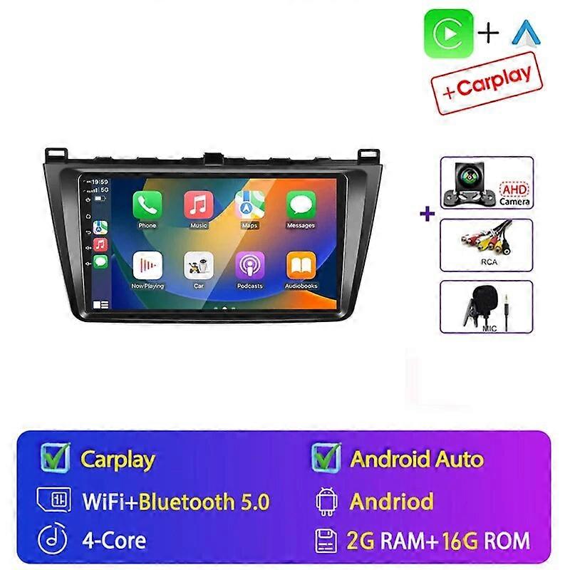 9" 4G Android 13 Car Radio Multimedia Player Navigation GPS For Mazda 6 Rui Wing 2007-2012 Head Unit Support wireless Carplay