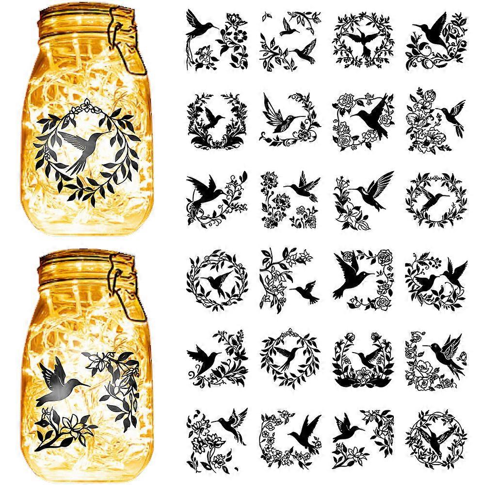 1Set 24Pcs 24 Styles PVC Self Adhesive Stickers Waterproof Embossed Decals for DIY Scrapbooking Card Making Bird 100x90mm 1pc/style