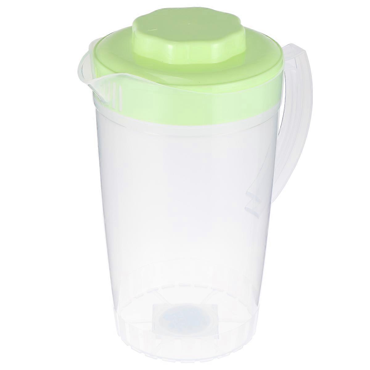 1pc Cold Water Pitcher High Temperature Resistant Plastic Beverage Pitcher with Large Capacity for Storage Soy Milk Juice Scented Tea 2L(Green)
