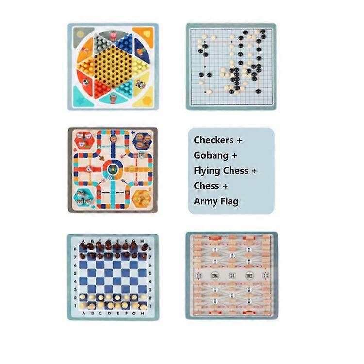 Large multifunctional wooden chess flying chess puzzle children's board game chess toys
