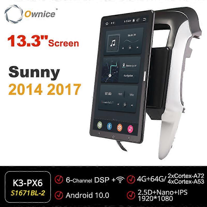 Tesla style 13.3" PX6 Android 10.0 Car DVD Player For Nissan Sunny 2014-2017 Radio Auto Rotatable Navigation GPS Stereo Radio