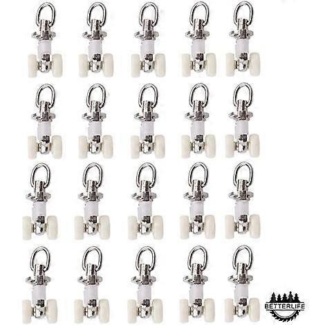 20x Plastic Twin Curtain Track Gliders - Aluminium Rollers