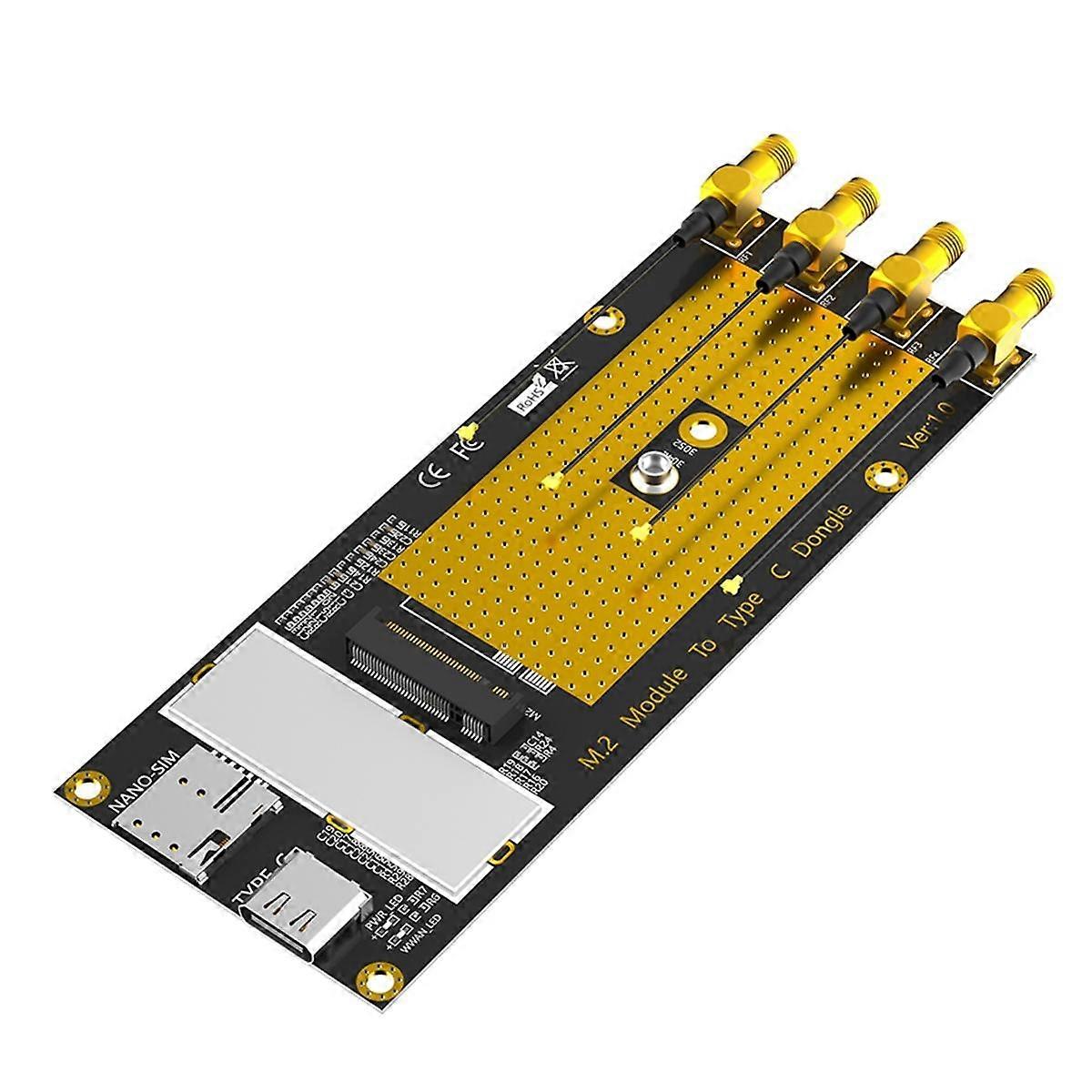 Modulo M.2 (M.2) 3G / 4G / 5G per adattatore di tipo C / USB 3.0 con slot per scheda SIM NANO per RM500Q / RM500U / GM80