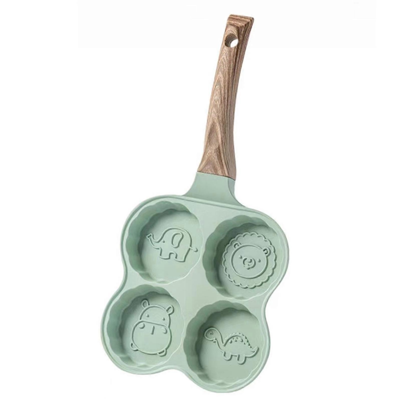 Frying Pan Non-Stick Convenient Four-hole Cute Pattern Rustproof Aluminum Frying Pot for Breakfast