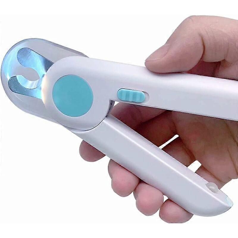 Dog Cat Nail Clipper, Professional Pet Claw Clipper, with LED Lights and Splash Guard, for Small and Medium Pets (Blue)