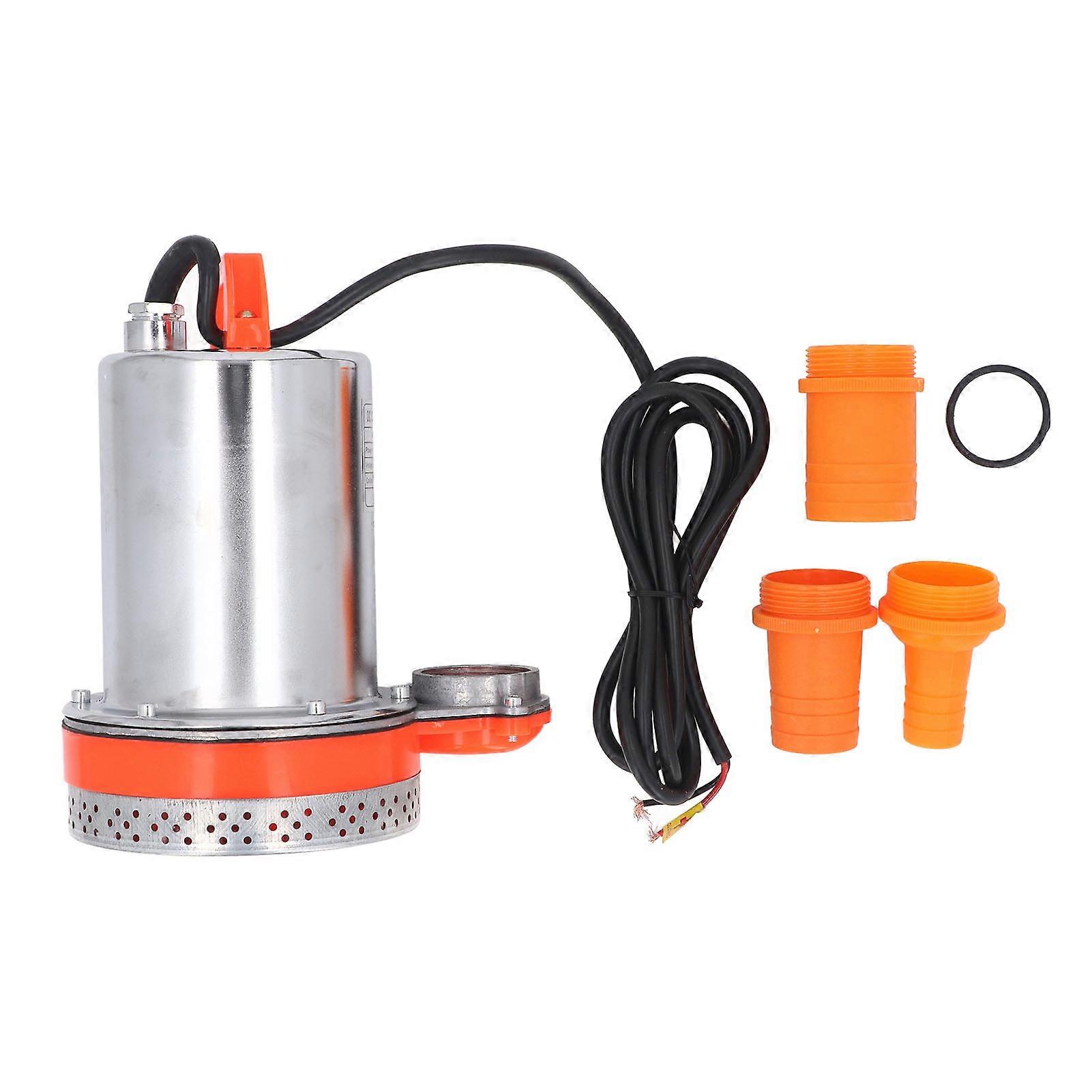 DC12V 220W Submersible Pump, High Pressure Water Pump with 1 inch, 1.5 inch and 2 inch Outlet Ports for Pond, Pool, Boat, Aquaculture