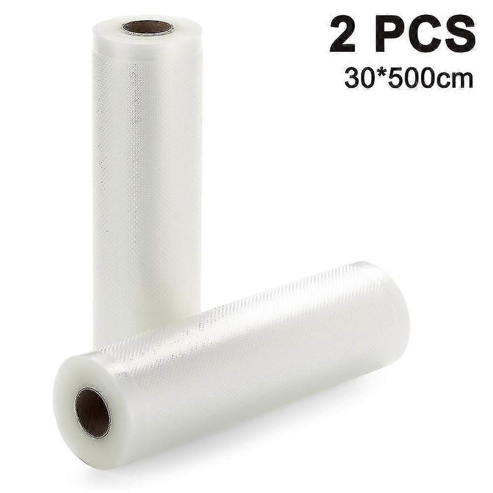 2pcs Thickened Food Preservation Texture Vacuum Bag Roll Embossed