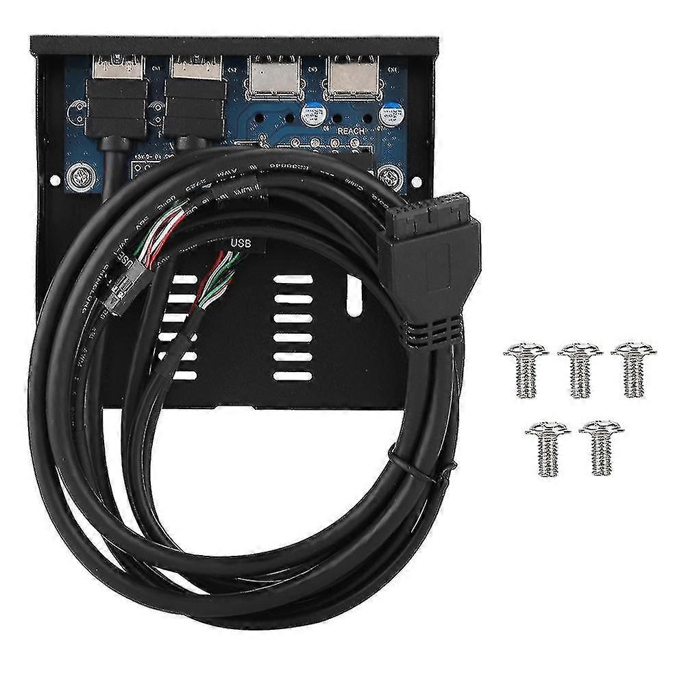 USB3.0/2.0 4-Port Floppy Drive Front Panel - 3.5-inch, 19PIn T9 Pin High Speed