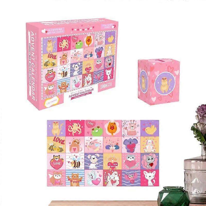 Valentine's Day Jigsaw Puzzle Jigsaw Puzzle Toys Pet Jigsaw Puzzle For Adults 24 Box 1008 Pieces Advent Calendar Valentines Day