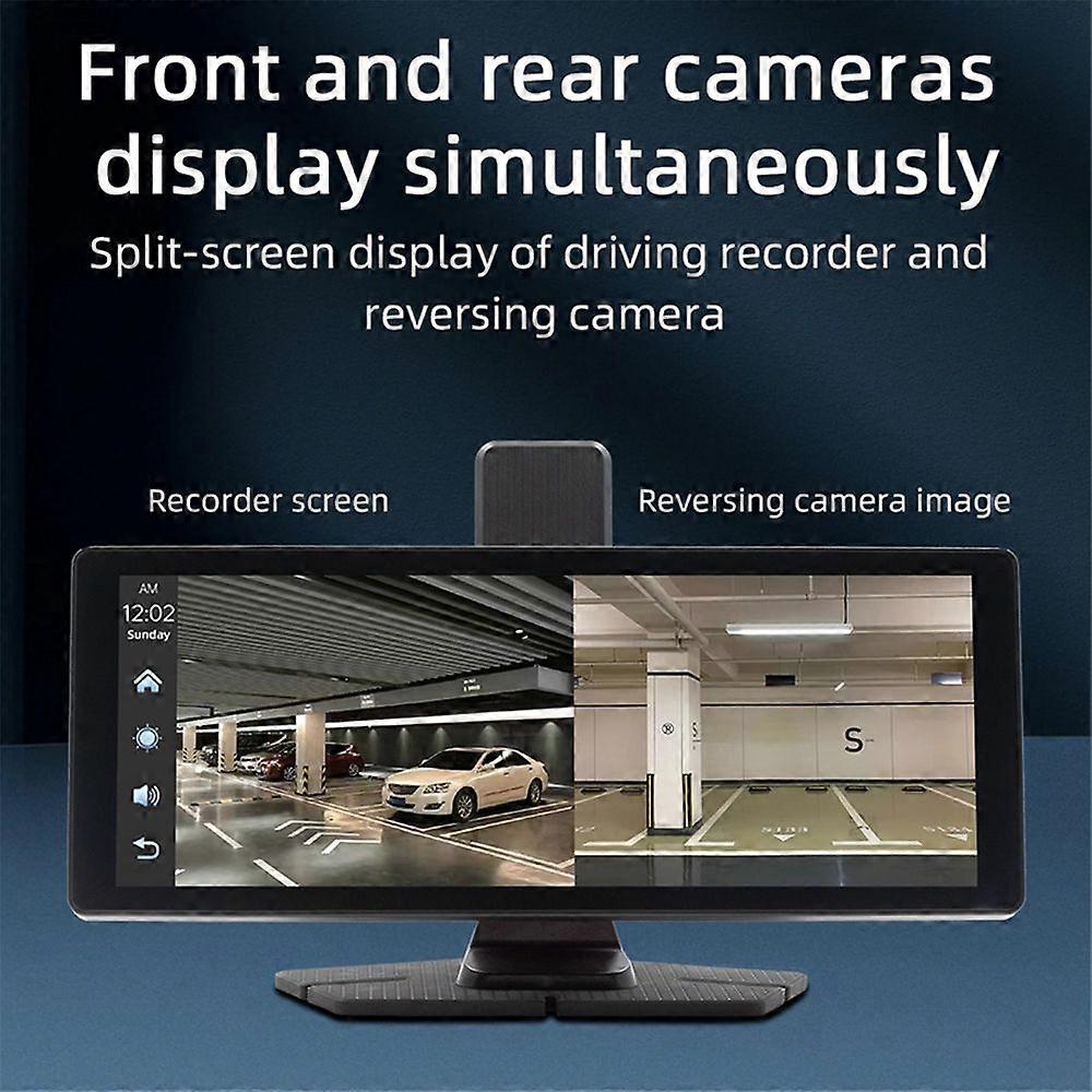 10.26インチ 車載タッチスクリーン Carplay Android Auto バックアップカメラ、フロントリア用 4K/1080P ダッシュカメラ、ミラーリンク、WiFi搭載