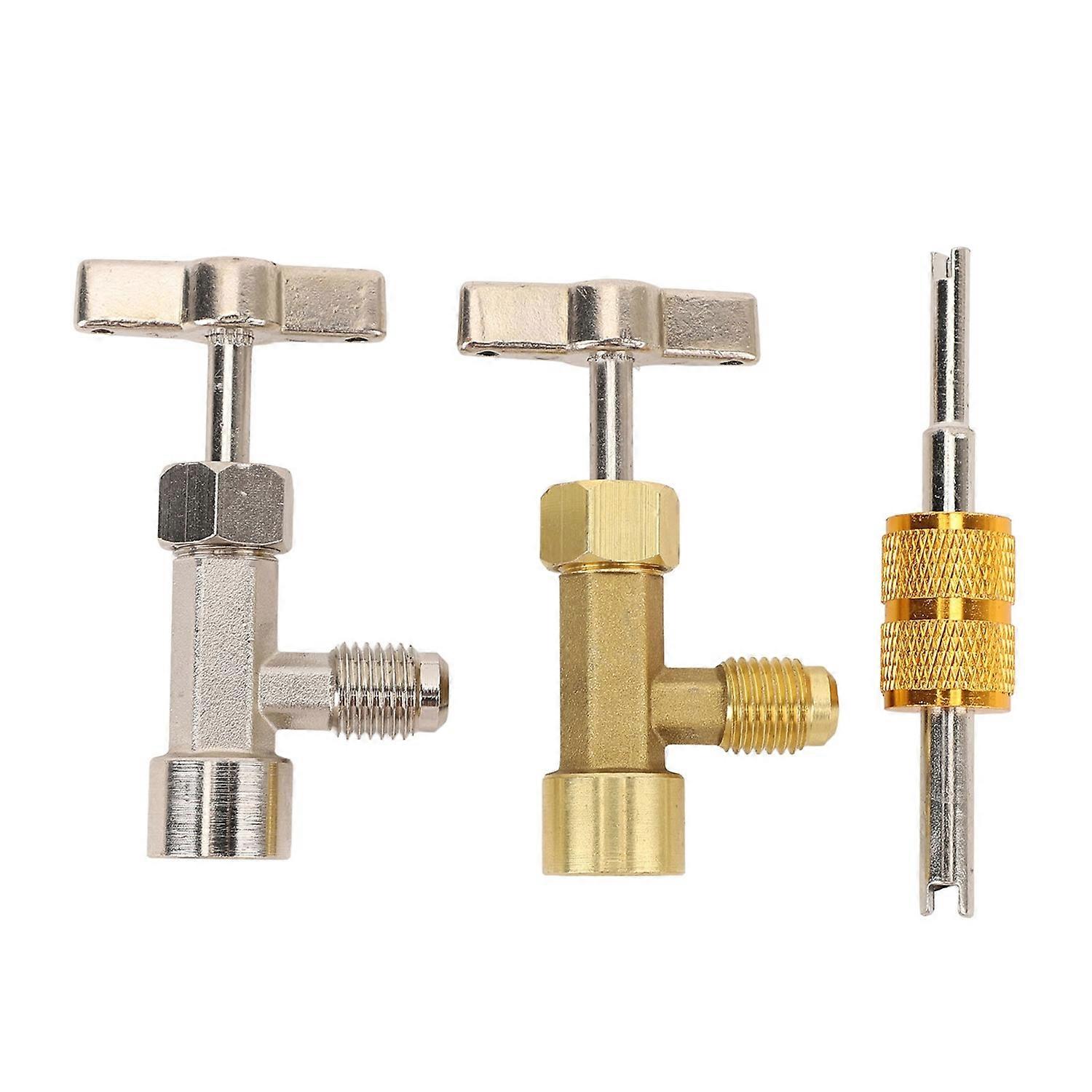 R134A Can Tap Self Sealing Puncture Style Refrigerant Can Tap with Valve Core Removal Tool for Autom