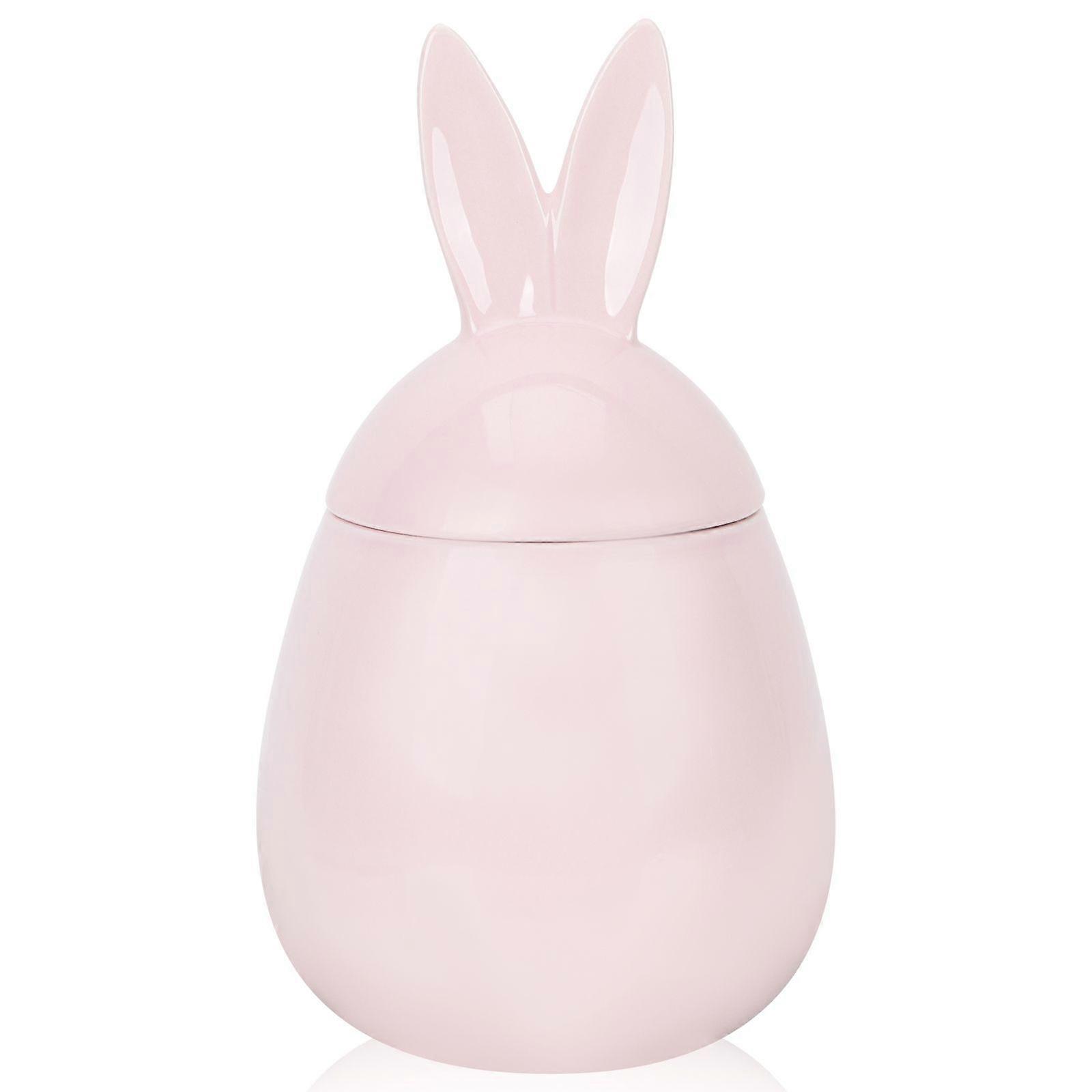 Ceramic Easter Rabbit Shaped Jar Ceramic Seal Tea Jar Ceramic Powder Storage Jar