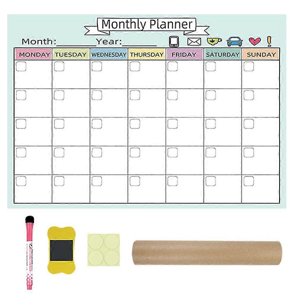 Magnetic Dry Erase Calendar - Vertical Calendar For Refrigerator - Monthly Fridge Calendar Whiteboard