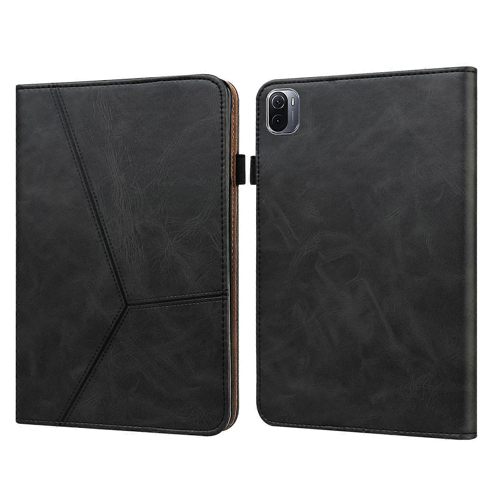 For Xiaomi Pad 5 / Pad 5 Pro Solid Color Embossed Striped Leather Case