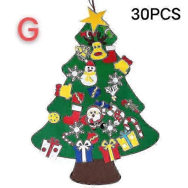 Felt Tree Kids Diy Xmas Santa Claus Tree Gift Merry Decor 2024 Noel Tree Happy New Year 2023 Natal Tree