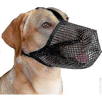 Museruola per cani con cinghie regolabili, museruole rivestite in rete morbida per cani di piccola taglia media nera M