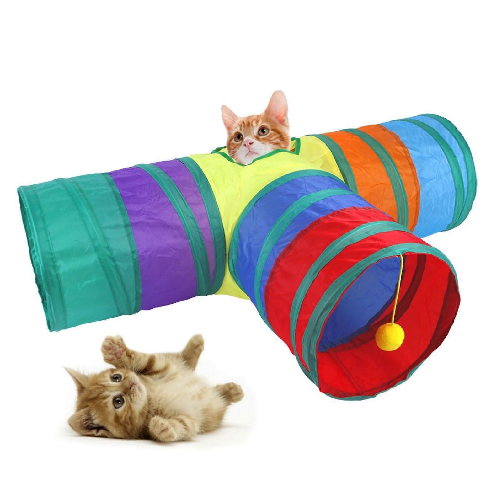 Large Cat Tunnel Toy Foldable Indoor Cat Tunnel Durable Fabric Cat Play Tunnel Large Size Cat Tunnel Toy Easy Clean Cat Tunnel Toy