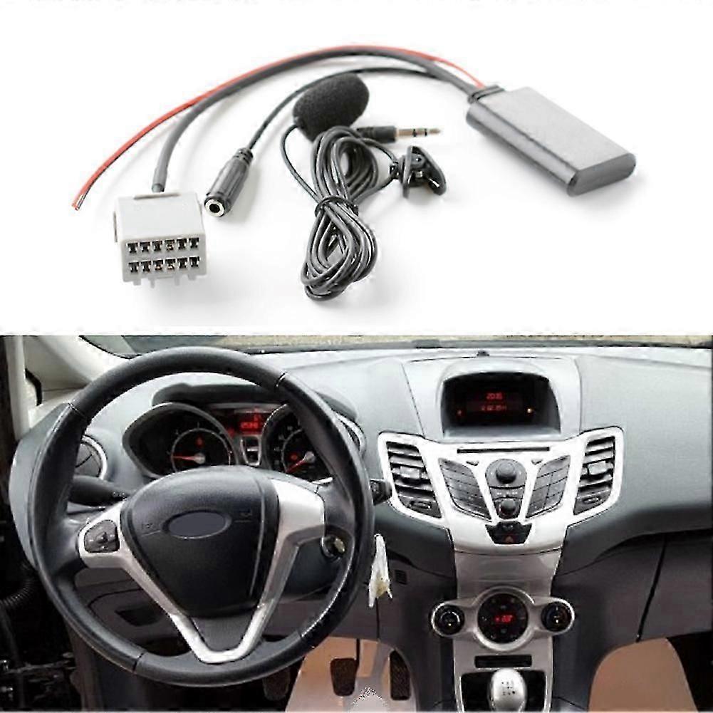 1 x asetettu Bluetooth-kaapeli Ford Fiesta 2008-2010 auton Bluetooth 5.0Aux -sovitinkaapeli mikrofonilla