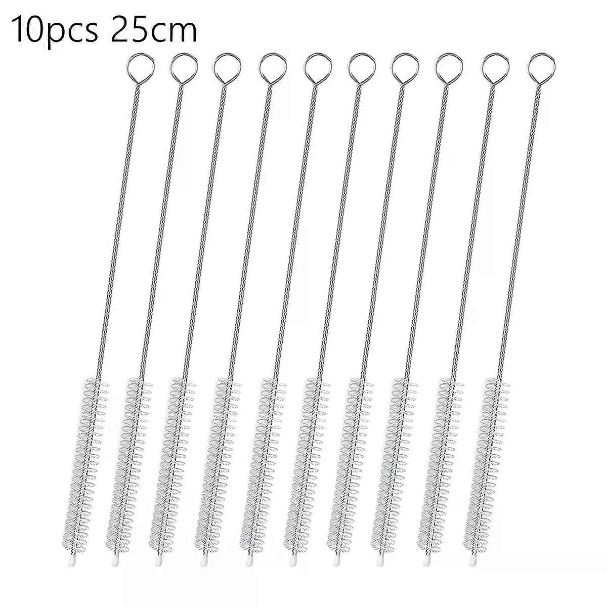 Straw Cleaner Brush Kit 10mm 304 Stainless Steel Cleaning Brushes for Glass Straws Water Bottle Cup Tubes