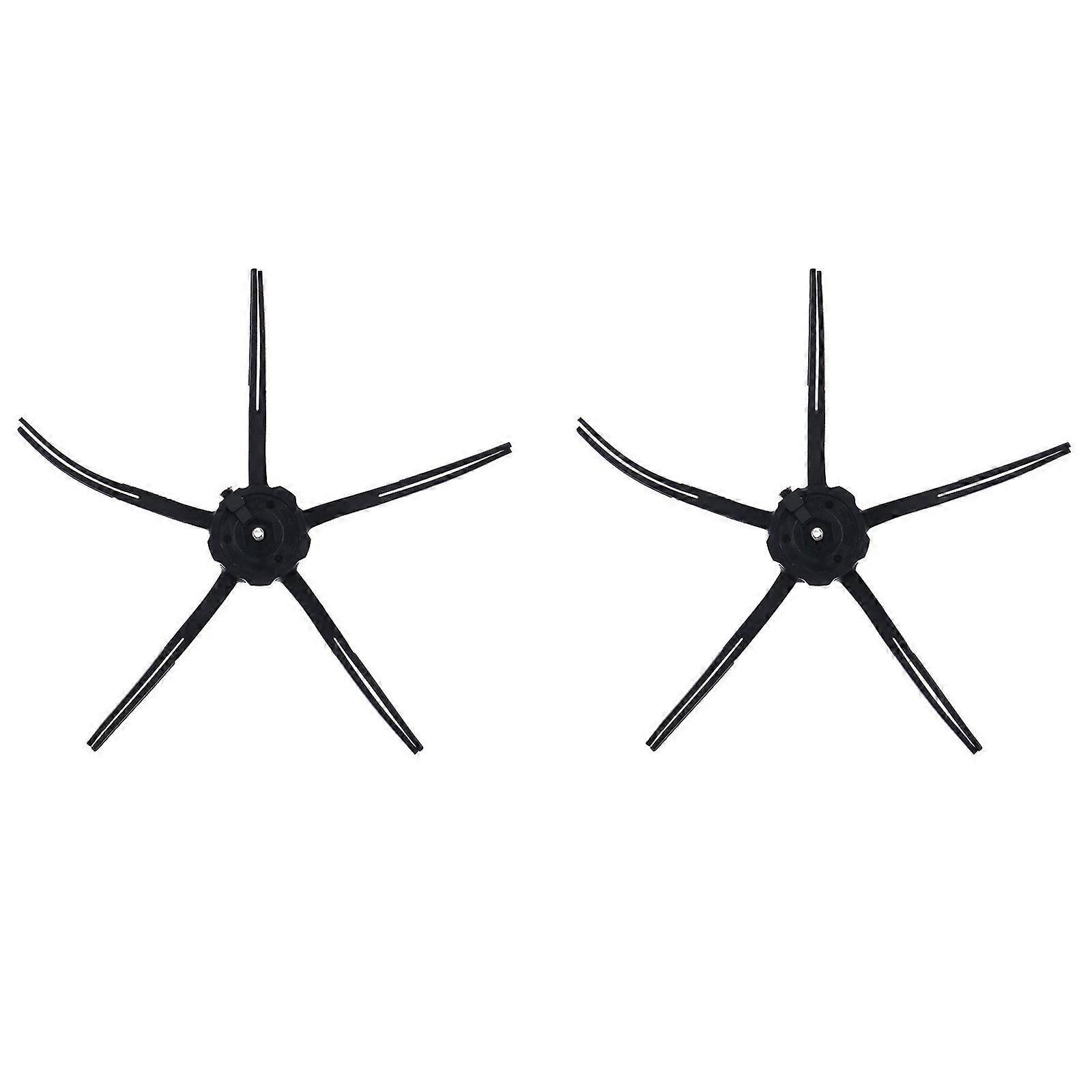 Side Brush Sweeper Accessories Replacement for ROBOROCK Q5 Sweeper (2x Pentagonal Side Brushes Black)