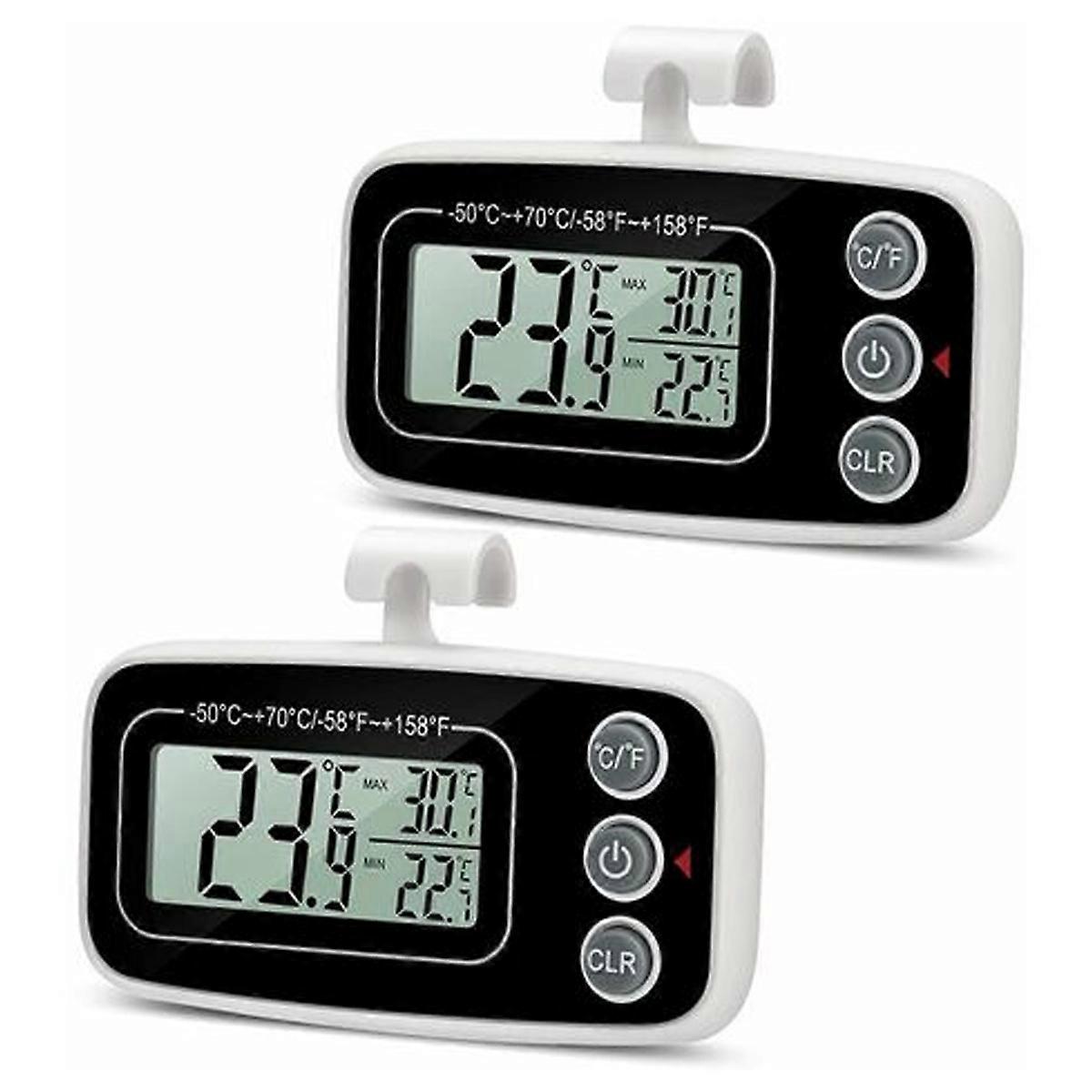 Digital Refrigerator Thermometer, Waterproof, Wide-Range, Large LCD